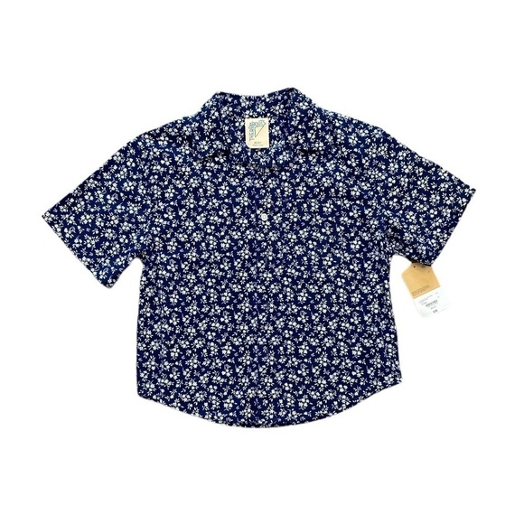 NWT There Abouts Floral Blue Woven Shirt Boys XS - Picture 1 of 10